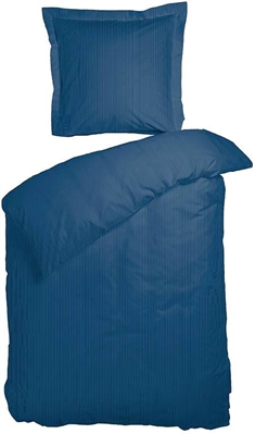 Stribet sengetøj 200x220 cm - Raie Blåt sengetøj - Sengesæt i 100% Bomuldssatin - Night & Day