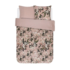 Dobbelt sengetøj 200x200 cm -  Lily rose - Rosa - 2 i 1 design - 100% bomuldssatin - Essenza