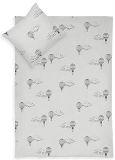 Baby sengetøj 70x100 cm - Hvid med luftballoner - 100% Økologisk bomuld - Petit Nuit
