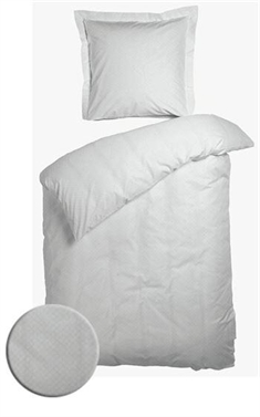 Hvidt sengetøj - 140x220 cm - Opal hvid - Sengesæt i 100% Bomuldssatin - Night and Day sengetøj