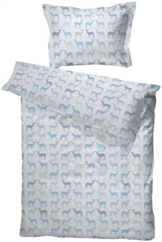 Baby sengetøj 65x80 cm - Lille hjort lyseblå - 100% bomuld - Borås Cotton