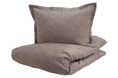 Beige sengetøj 140x220 cm - Mønstret sengesæt i 100% bomuldssatin - Vito beige - Borås Cotton
